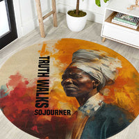 Sojourner Truth Round Carpet Truth Walks - Bold Portrait and Empowerment Design - Wonder Print Shop