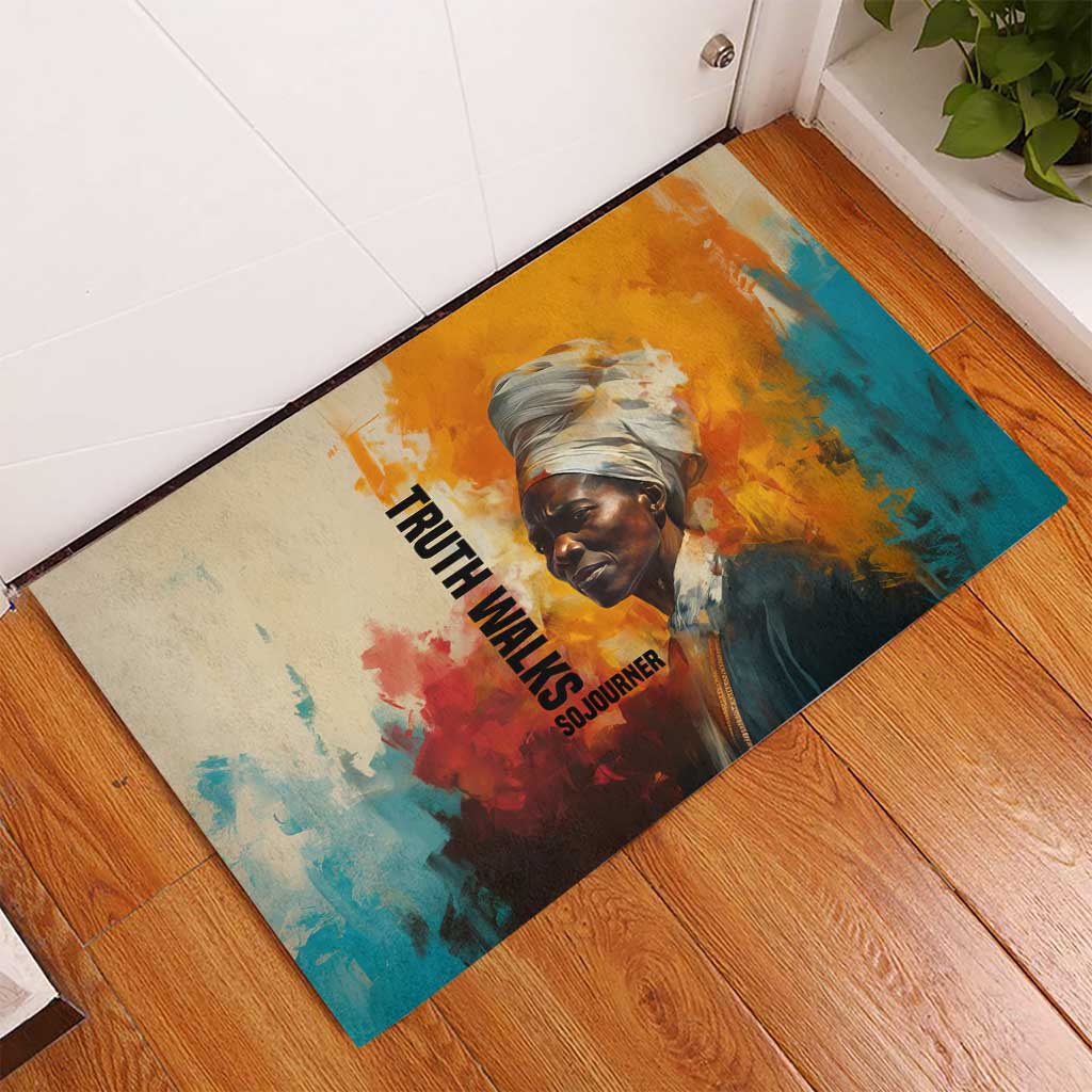 Sojourner Truth Rubber Doormat Truth Walks - Bold Portrait and Empowerment Design - Wonder Print Shop