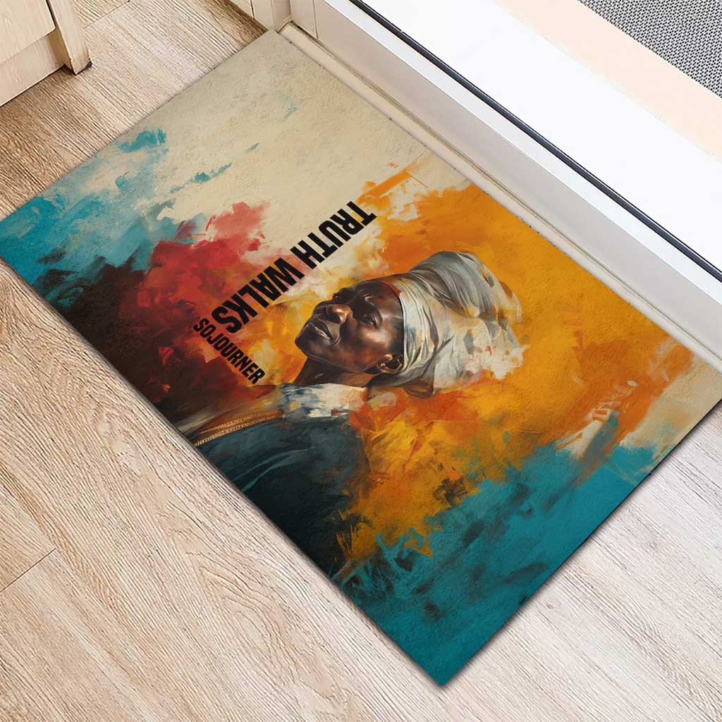 Sojourner Truth Rubber Doormat Truth Walks - Bold Portrait and Empowerment Design - Wonder Print Shop