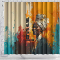Sojourner Truth Shower Curtain Truth Walks - Bold Portrait and Empowerment Design - Wonder Print Shop