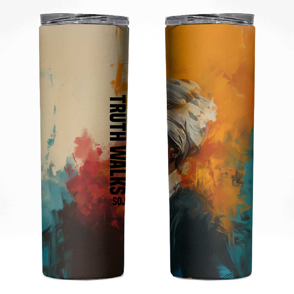Sojourner Truth Skinny Tumbler Truth Walks - Bold Portrait and Empowerment Design - Wonder Print Shop
