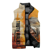 Sojourner Truth Sleeveless Puffer Jacket Truth Walks - Bold Portrait and Empowerment Design - Wonder Print Shop