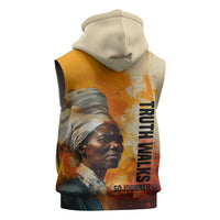 Sojourner Truth Sleeveless Zip Hoodie Truth Walks - Bold Portrait and Empowerment Design - Wonder Print Shop