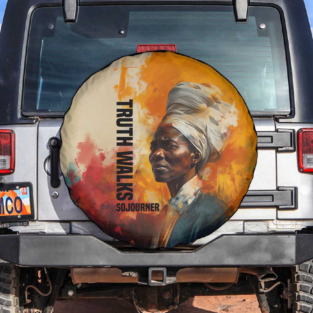 Sojourner Truth Spare Tire Cover Truth Walks - Bold Portrait and Empowerment Design - Wonder Print Shop