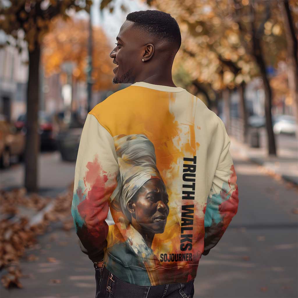 Sojourner Truth Sweatshirt Truth Walks - Bold Portrait and Empowerment Design - Wonder Print Shop