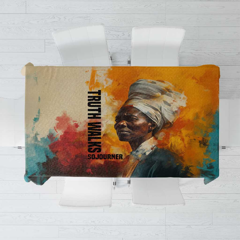 Sojourner Truth Tablecloth Truth Walks - Bold Portrait and Empowerment Design - Wonder Print Shop