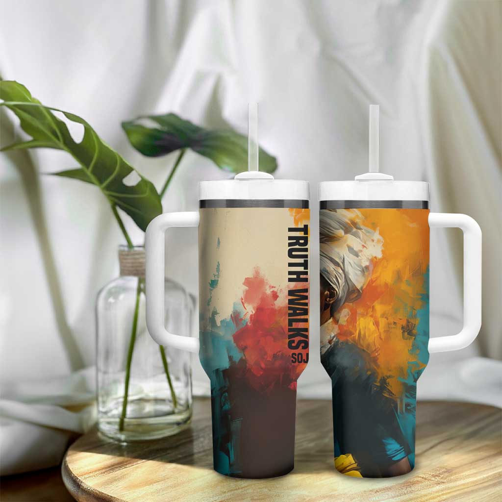 Sojourner Truth Tumbler With Handle Truth Walks - Bold Portrait and Empowerment Design - Wonder Print Shop
