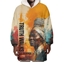 Sojourner Truth Wearable Blanket Hoodie Truth Walks - Bold Portrait and Empowerment Design - Wonder Print Shop