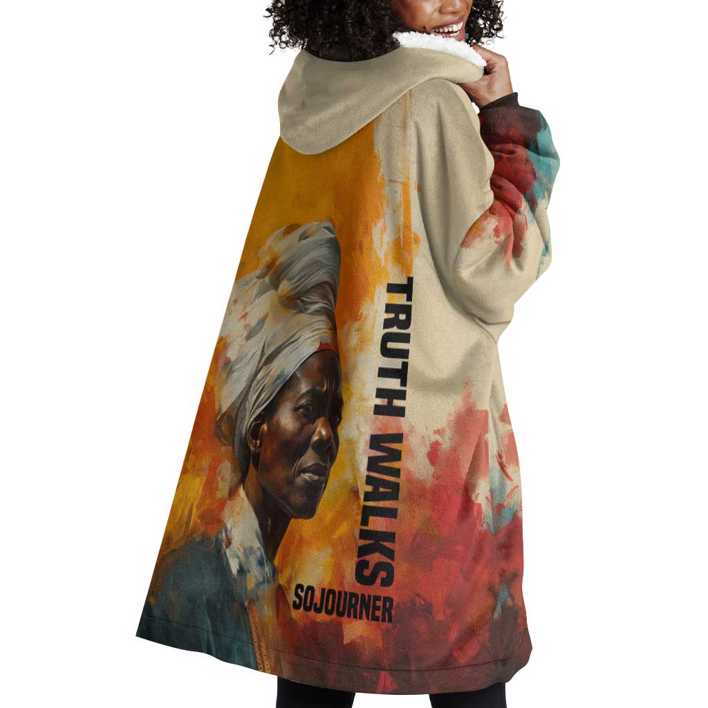 Sojourner Truth Wearable Blanket Hoodie Truth Walks - Bold Portrait and Empowerment Design - Wonder Print Shop