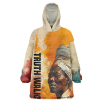 Sojourner Truth Wearable Blanket Hoodie Truth Walks - Bold Portrait and Empowerment Design - Wonder Print Shop
