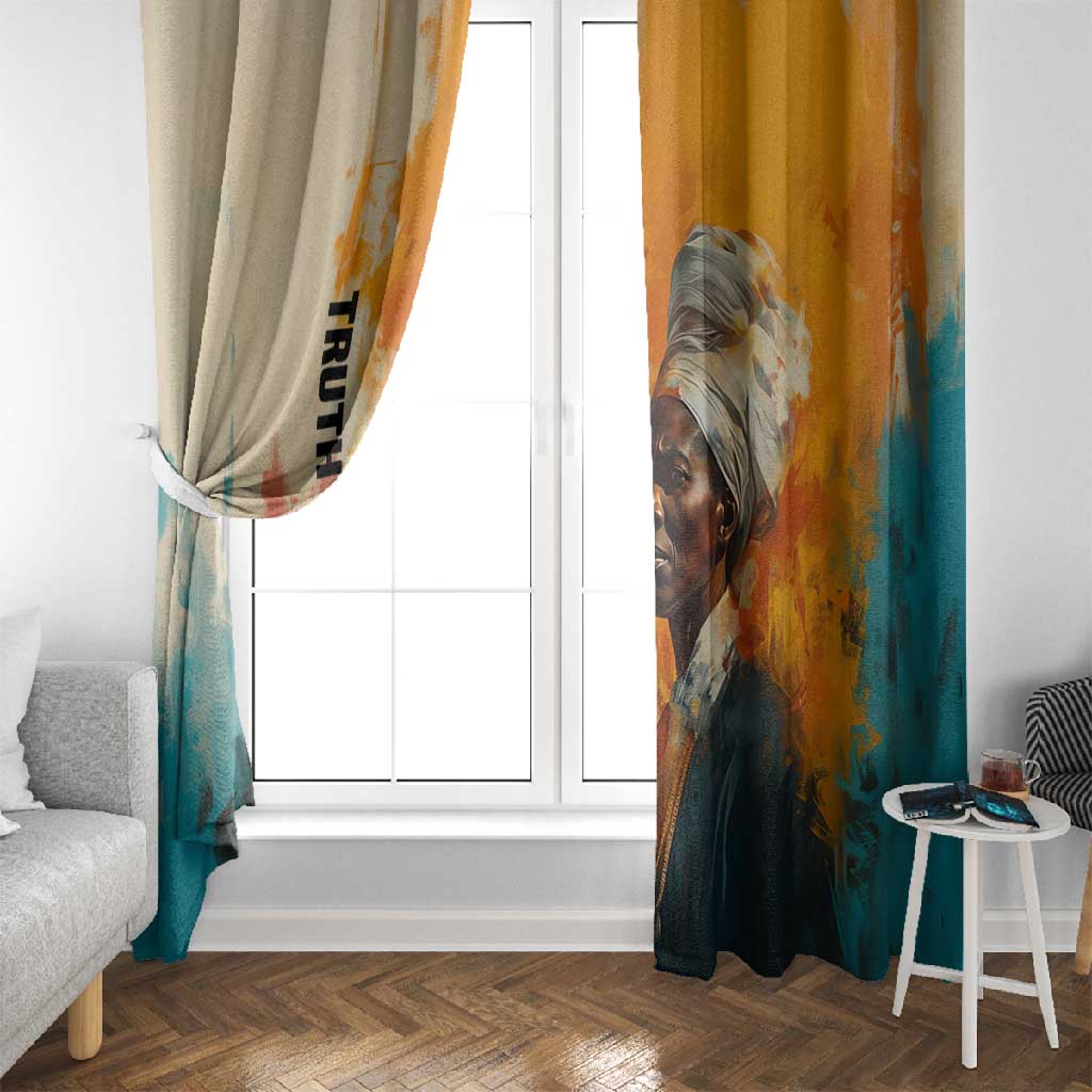 Sojourner Truth Window Curtain Truth Walks - Bold Portrait and Empowerment Design - Wonder Print Shop