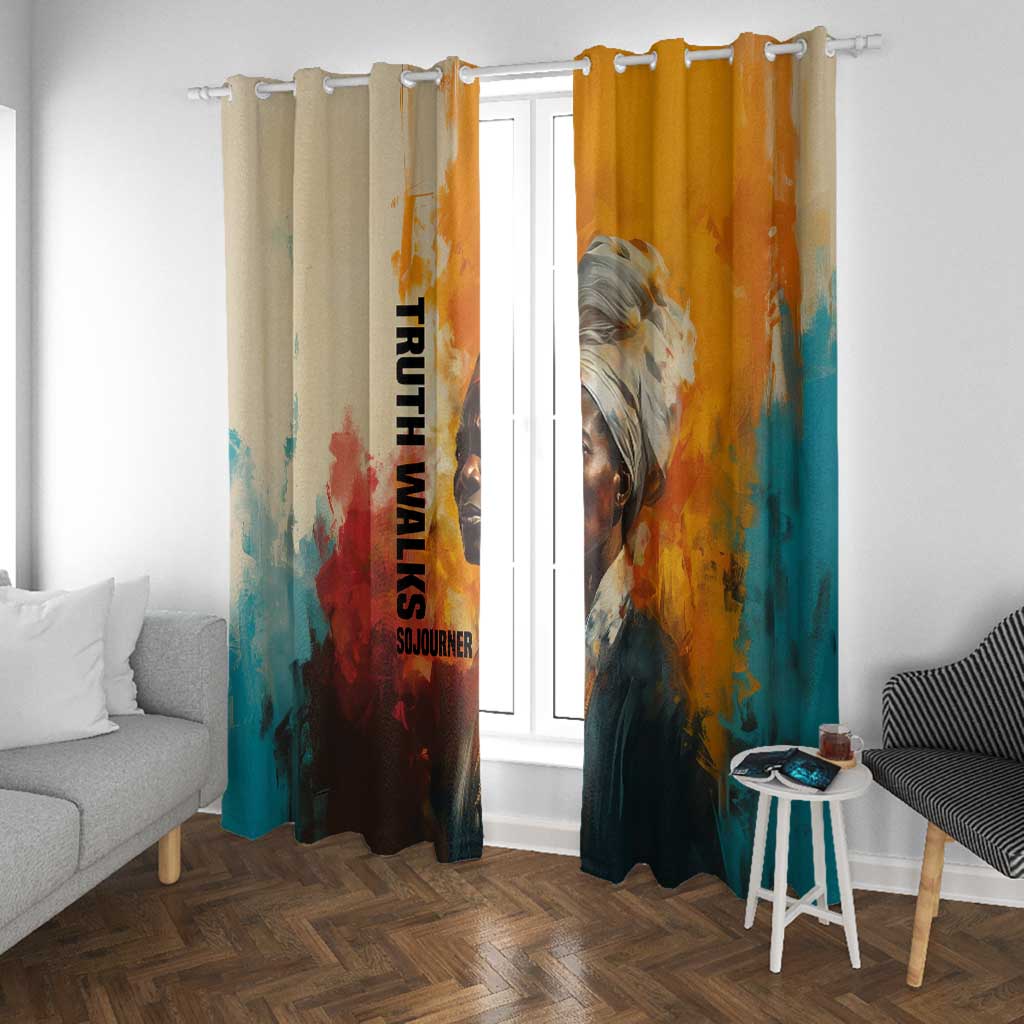 Sojourner Truth Window Curtain Truth Walks - Bold Portrait and Empowerment Design - Wonder Print Shop