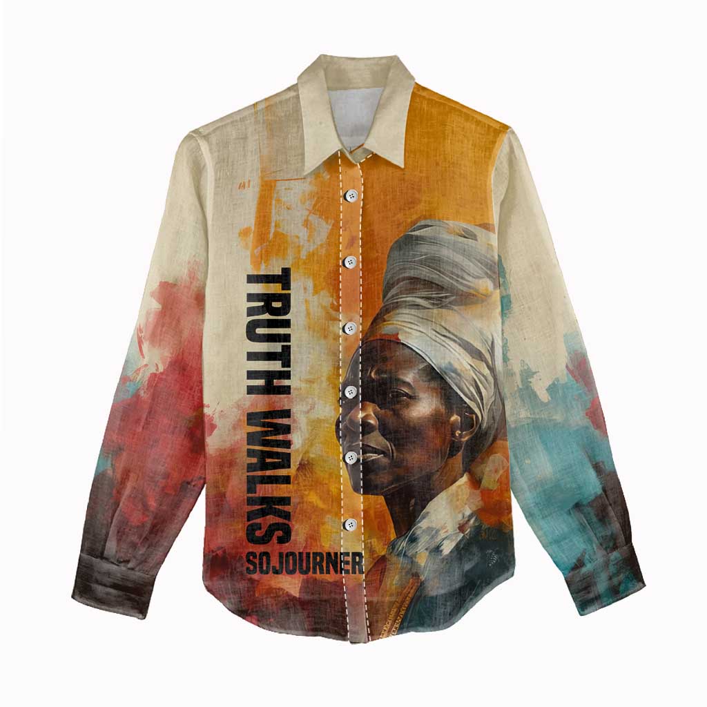 Sojourner Truth Women Casual Shirt Truth Walks - Bold Portrait and Empowerment Design - Wonder Print Shop