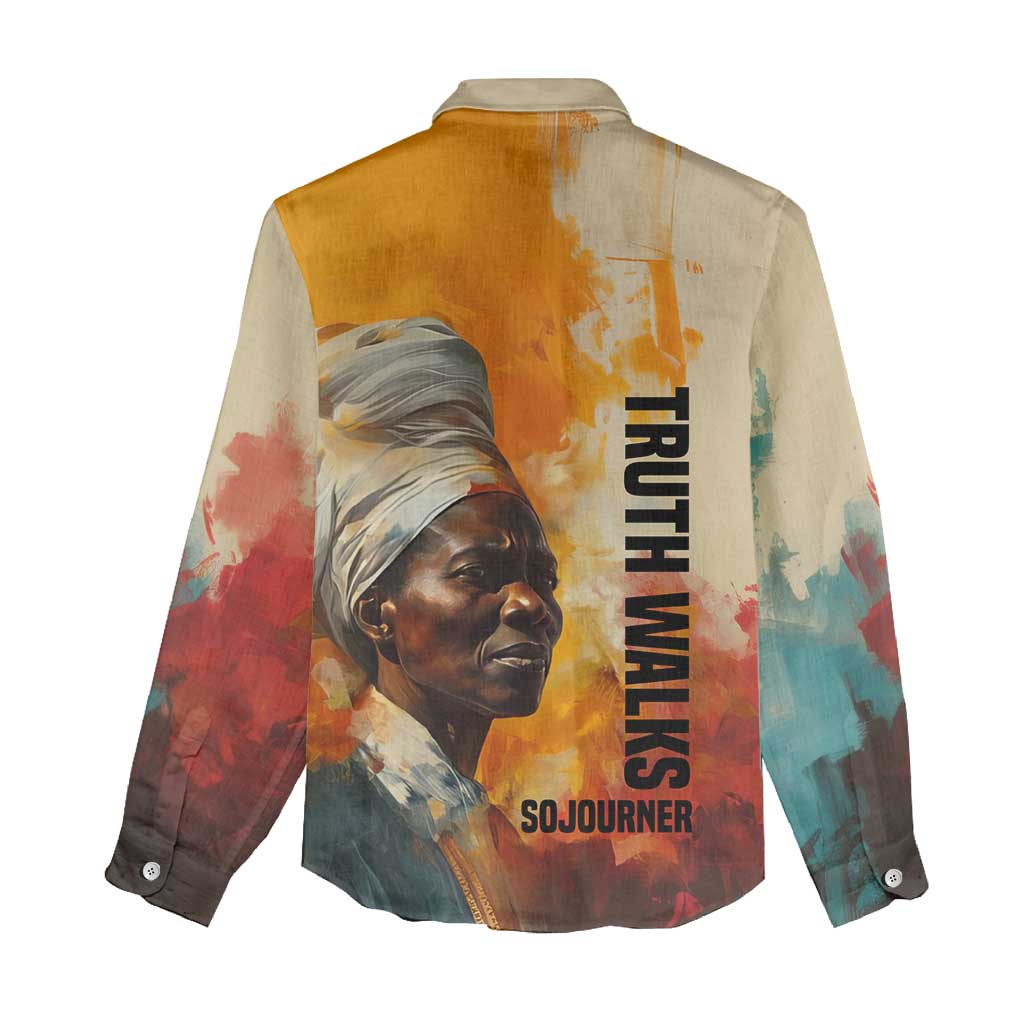 Sojourner Truth Women Casual Shirt Truth Walks - Bold Portrait and Empowerment Design - Wonder Print Shop