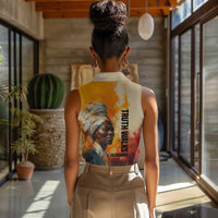 Sojourner Truth Women Sleeveless Polo Shirt Truth Walks - Bold Portrait and Empowerment Design - Wonder Print Shop