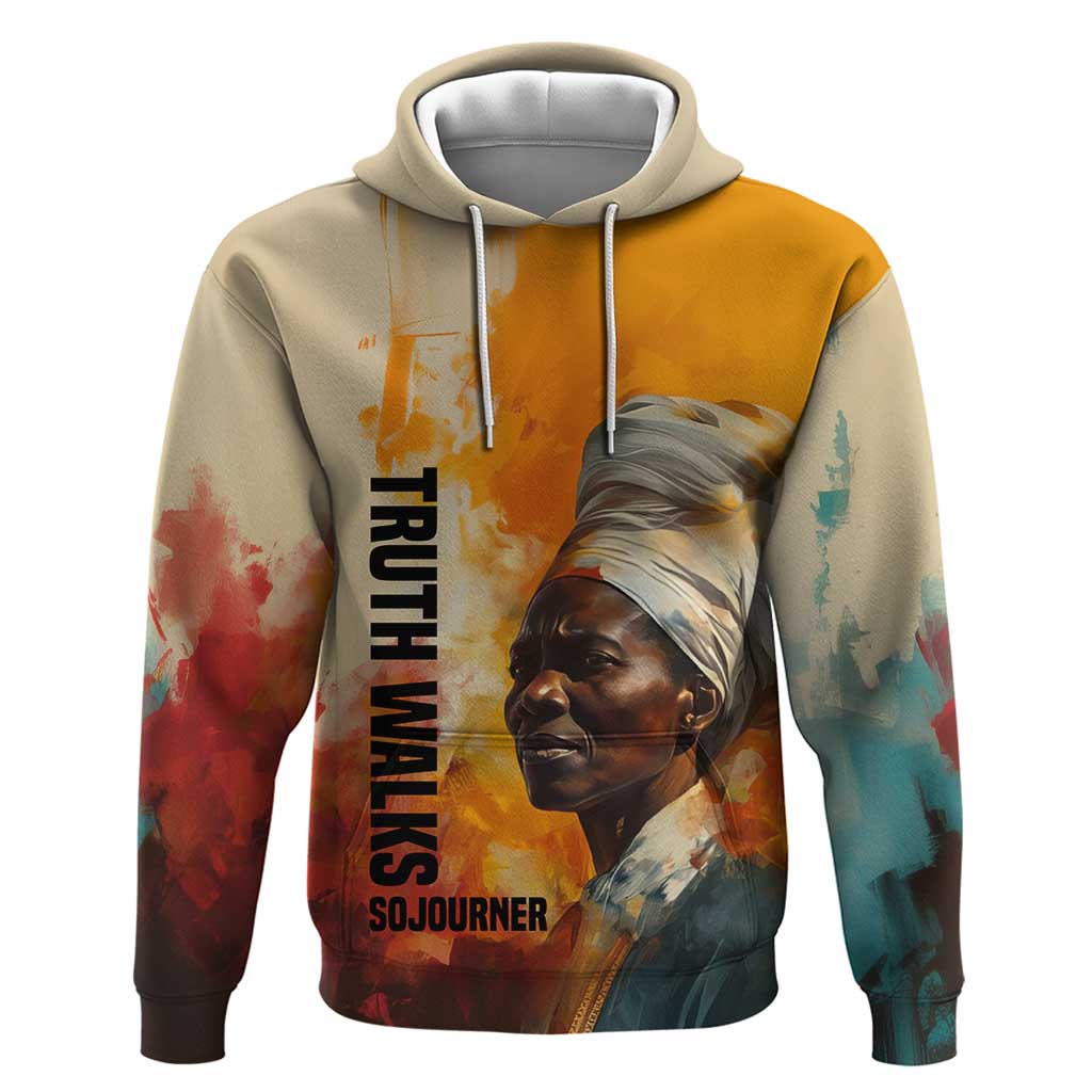 Sojourner Truth Zip Hoodie Truth Walks - Bold Portrait and Empowerment Design - Wonder Print Shop