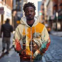 Sojourner Truth Zip Hoodie Truth Walks - Bold Portrait and Empowerment Design - Wonder Print Shop