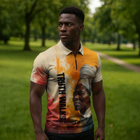 Sojourner Truth Zipper Polo Shirt Truth Walks - Bold Portrait and Empowerment Design - Wonder Print Shop