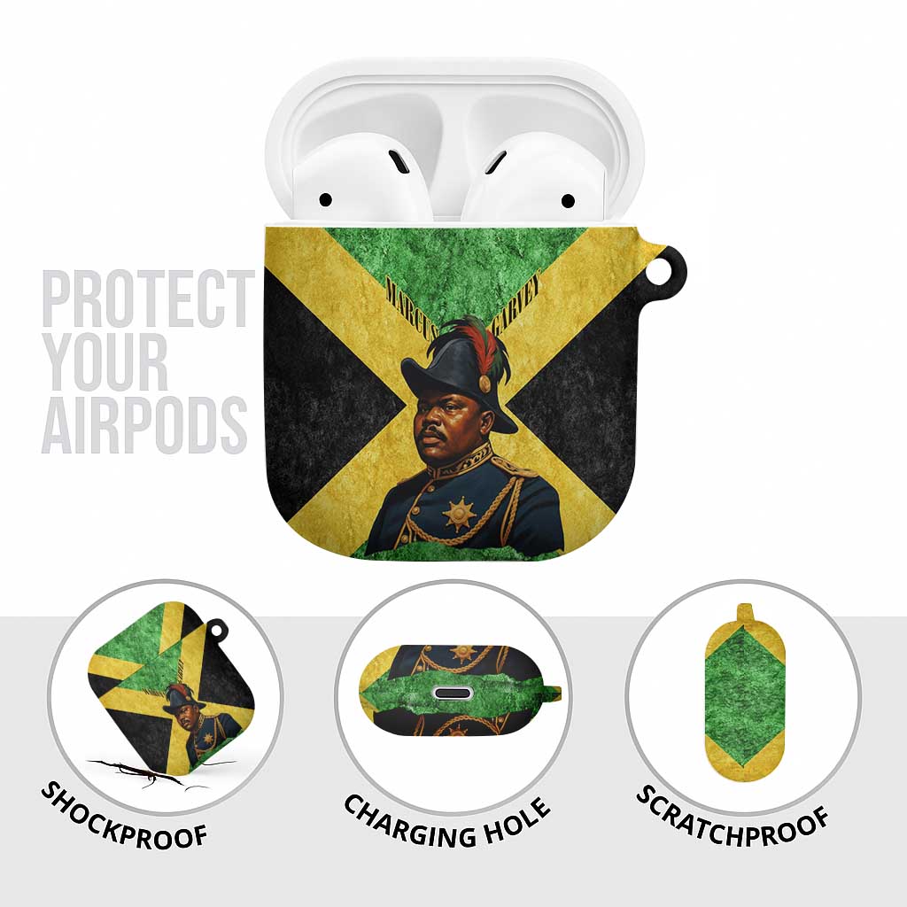 Marcus Garvey AirPods Case Jamaican Flag Theme African Fist Civil Rights Symbol Pan African Tribute Design - Wonder Print Shop