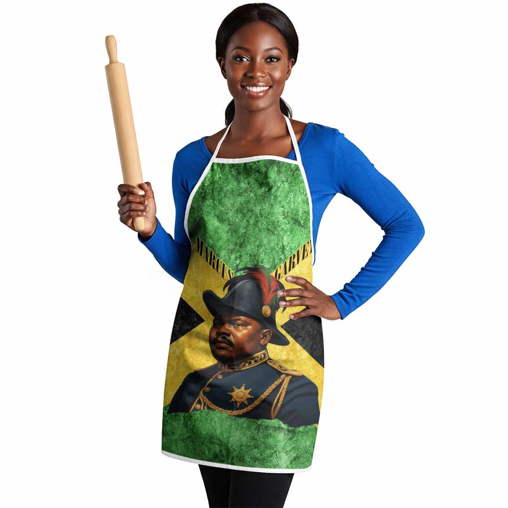 Marcus Garvey Apron Jamaican Flag Theme African Fist Civil Rights Symbol Pan African Tribute Design - Wonder Print Shop