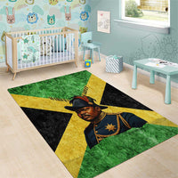 Marcus Garvey Area Rug Jamaican Flag Theme African Fist Civil Rights Symbol Pan African Tribute Design - Wonder Print Shop