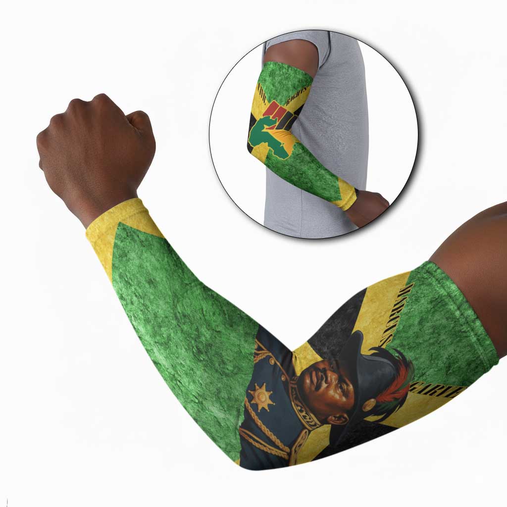 Marcus Garvey Arm Sleeves Jamaican Flag Theme African Fist Civil Rights Symbol Pan African Tribute Design - Wonder Print Shop