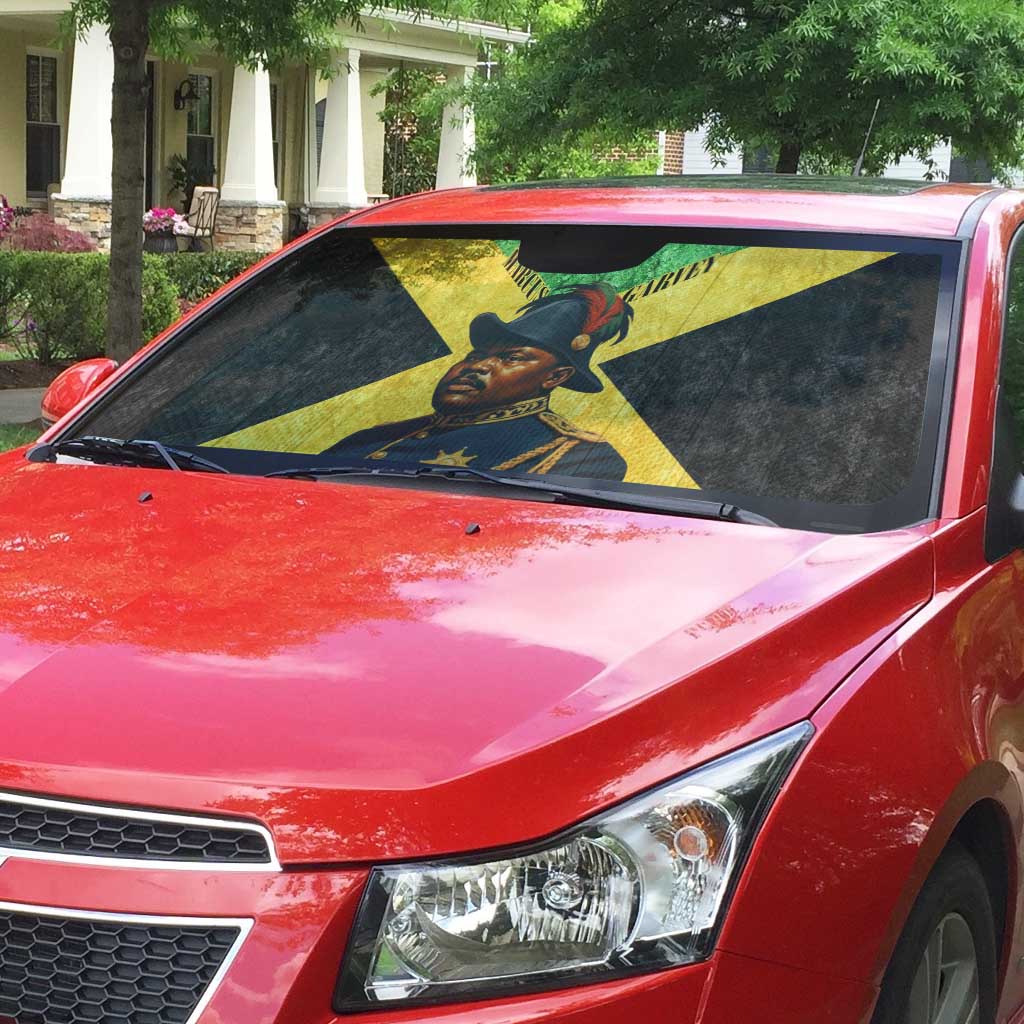 Marcus Garvey Auto Sun Shade Jamaican Flag Theme African Fist Civil Rights Symbol Pan African Tribute Design - Wonder Print Shop