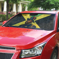 Marcus Garvey Auto Sun Shade Jamaican Flag Theme African Fist Civil Rights Symbol Pan African Tribute Design - Wonder Print Shop
