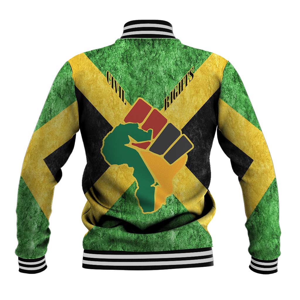 Marcus Garvey Baseball Jacket Jamaican Flag Theme African Fist Civil Rights Symbol Pan African Tribute Design - Wonder Print Shop