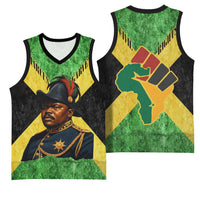 Marcus Garvey Basketball Jersey Jamaican Flag Theme African Fist Civil Rights Symbol Pan African Tribute Design - Wonder Print Shop
