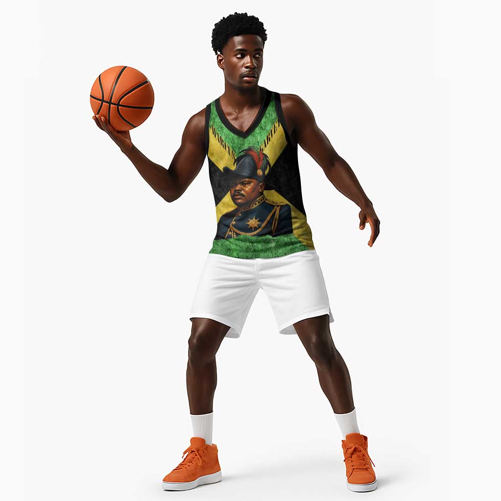 Marcus Garvey Basketball Jersey Jamaican Flag Theme African Fist Civil Rights Symbol Pan African Tribute Design - Wonder Print Shop