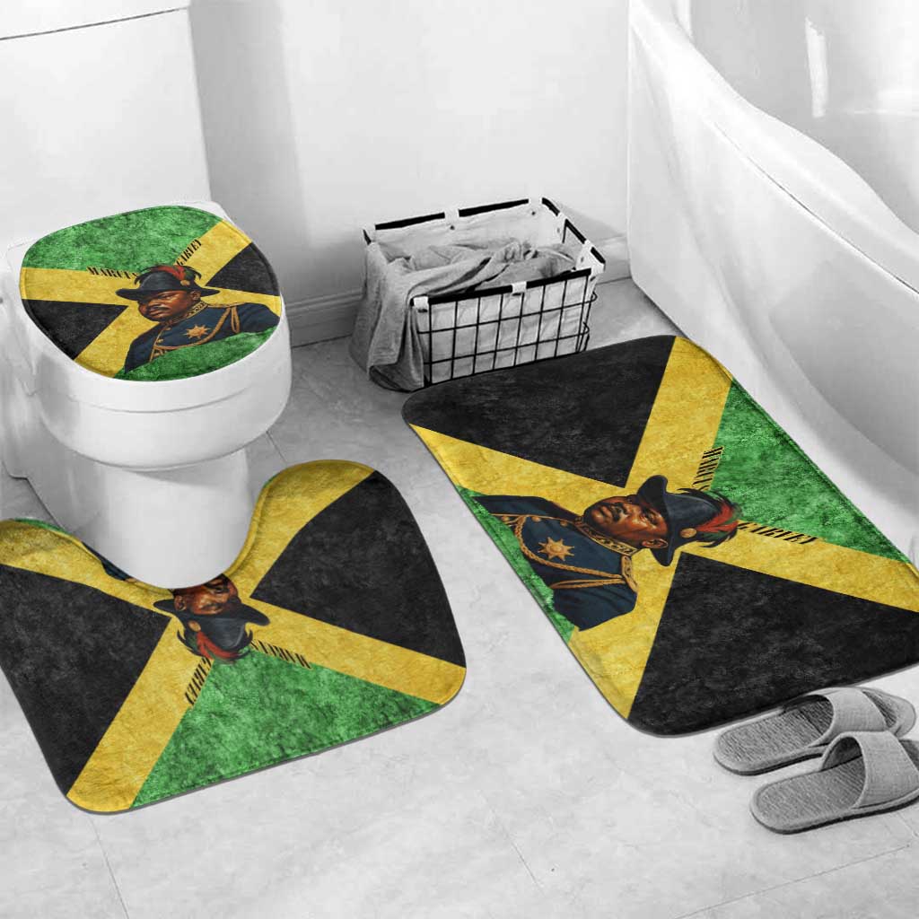 Marcus Garvey Bathroom Set Jamaican Flag Theme African Fist Civil Rights Symbol Pan African Tribute Design - Wonder Print Shop