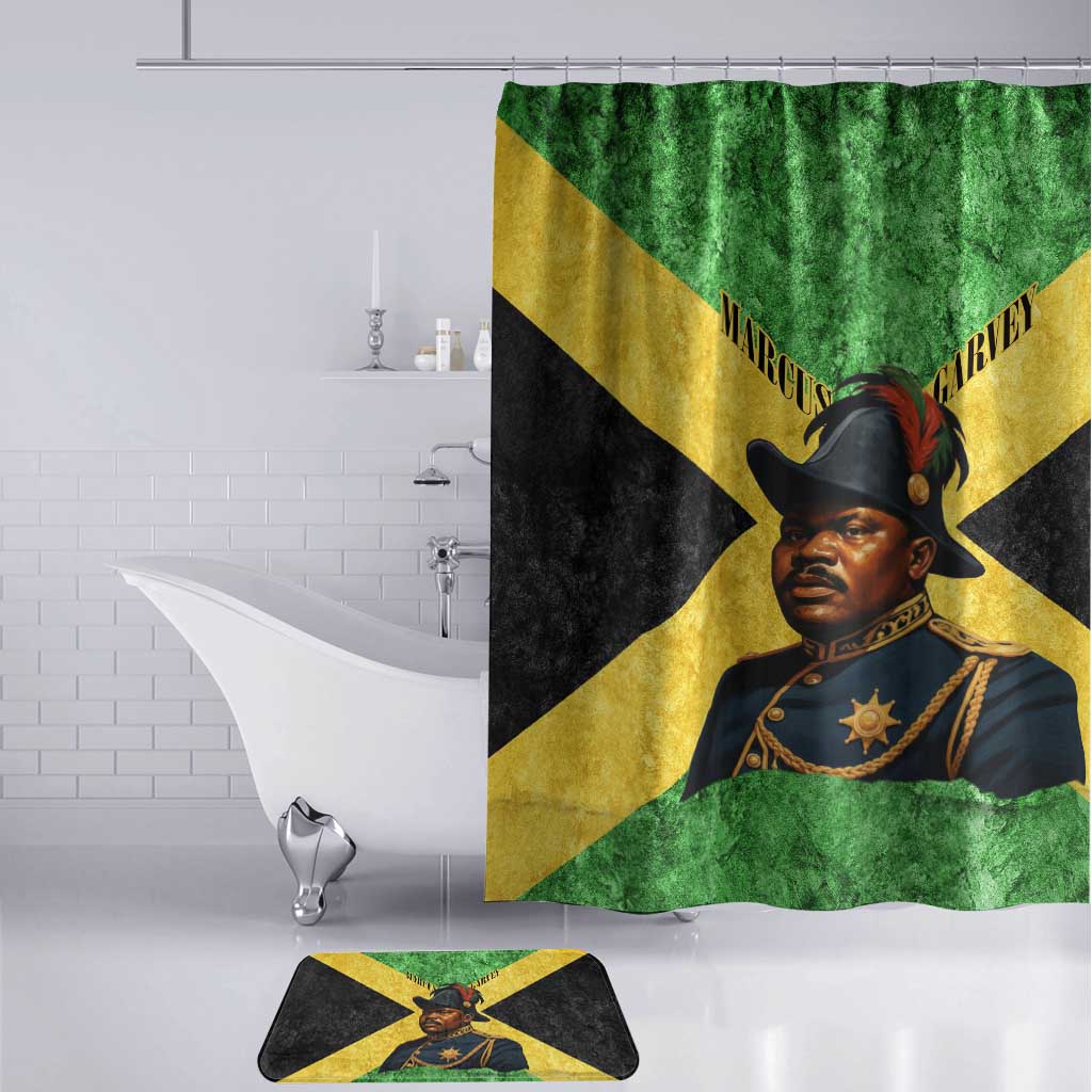 Marcus Garvey Bathroom Set Jamaican Flag Theme African Fist Civil Rights Symbol Pan African Tribute Design - Wonder Print Shop