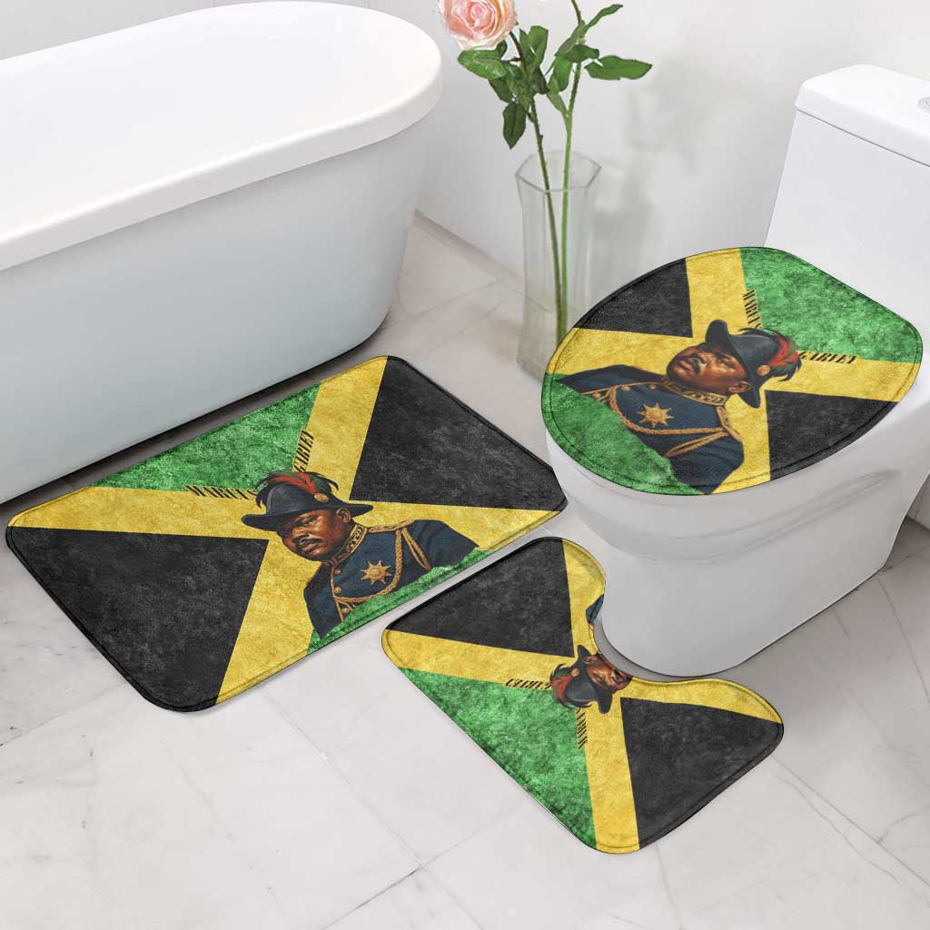 Marcus Garvey Bathroom Set Jamaican Flag Theme African Fist Civil Rights Symbol Pan African Tribute Design - Wonder Print Shop