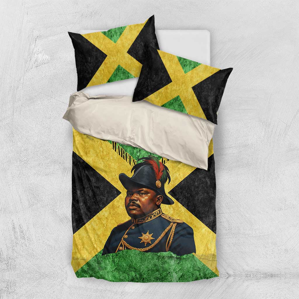 Marcus Garvey Bedding Set Jamaican Flag Theme African Fist Civil Rights Symbol Pan African Tribute Design - Wonder Print Shop