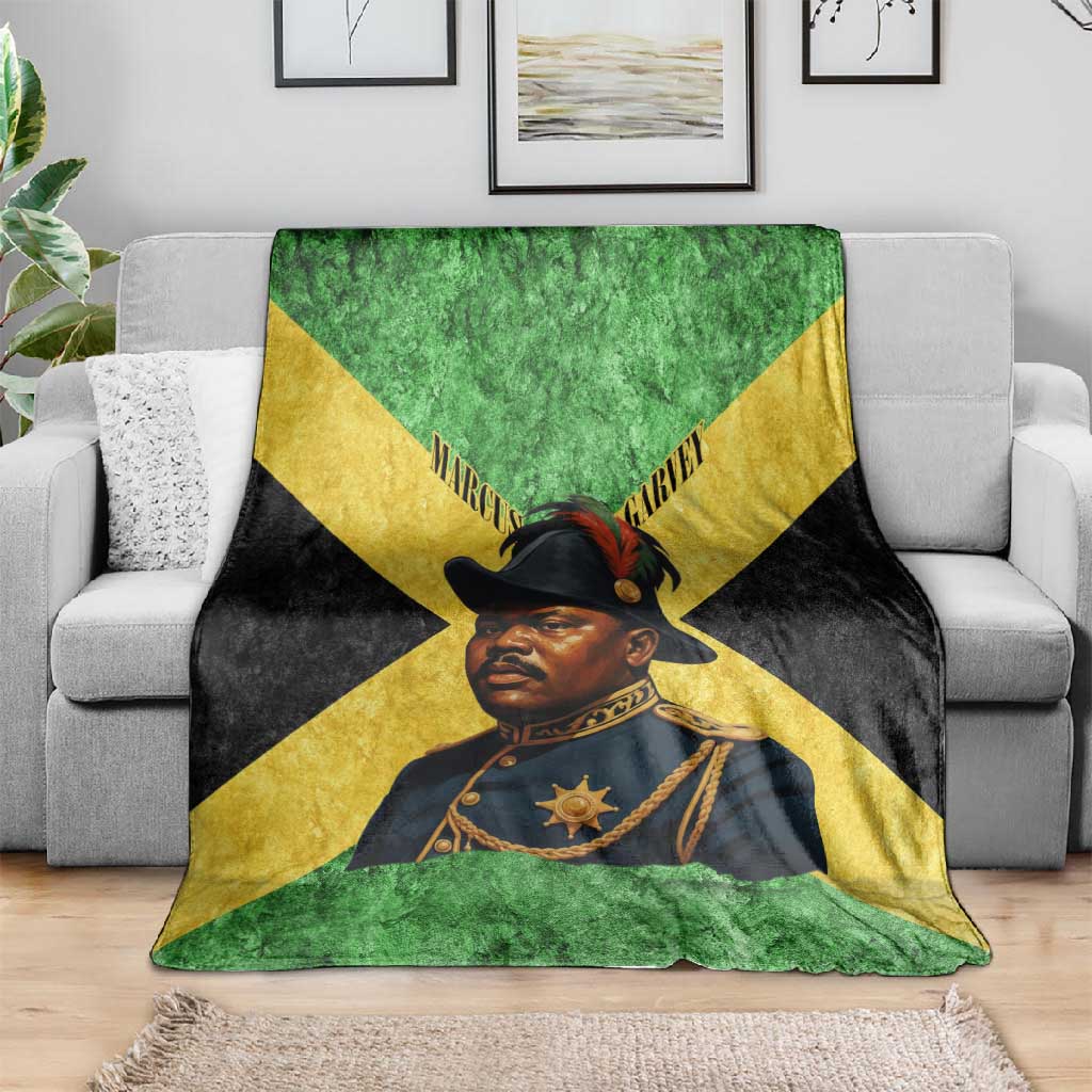 Marcus Garvey Blanket Jamaican Flag Theme African Fist Civil Rights Symbol Pan African Tribute Design - Wonder Print Shop