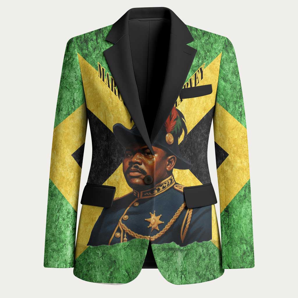 Marcus Garvey Blazer Jamaican Flag Theme African Fist Civil Rights Symbol Pan African Tribute Design - Wonder Print Shop