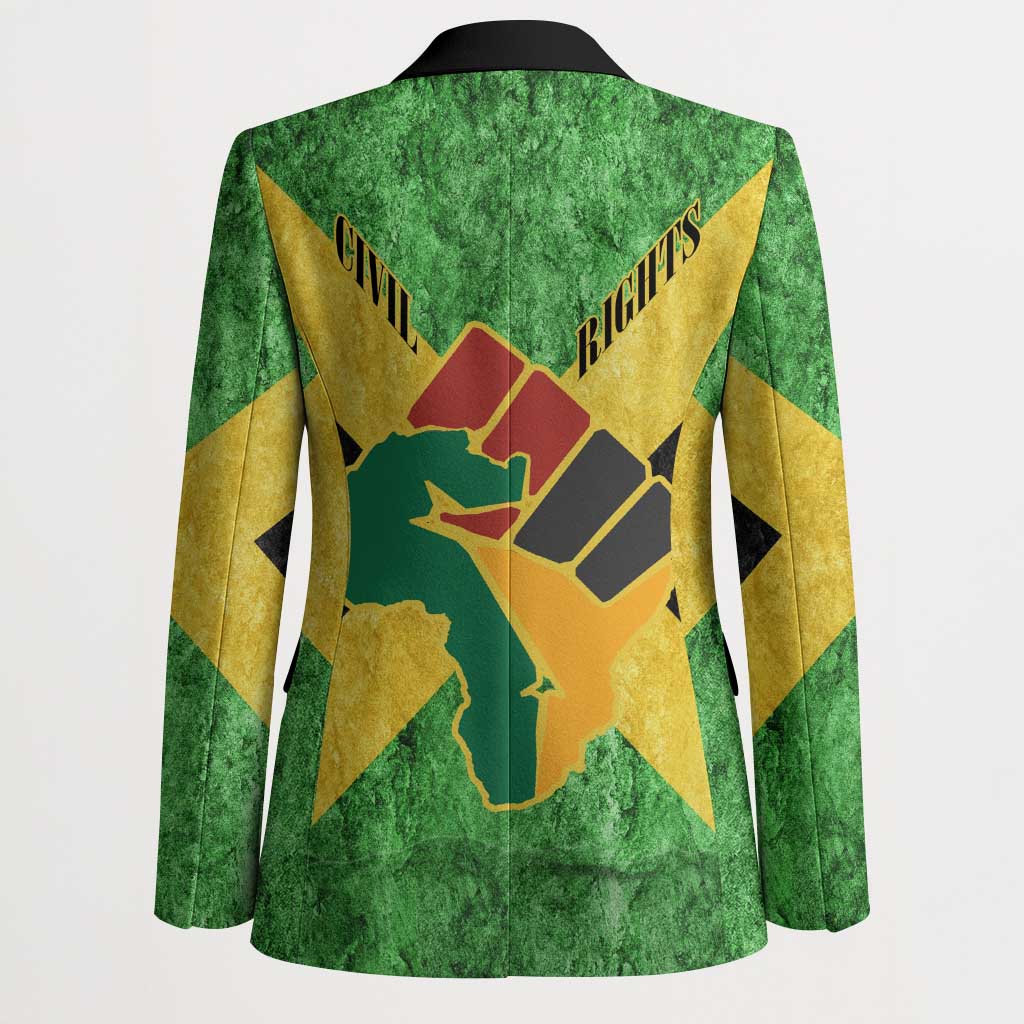 Marcus Garvey Blazer Jamaican Flag Theme African Fist Civil Rights Symbol Pan African Tribute Design - Wonder Print Shop