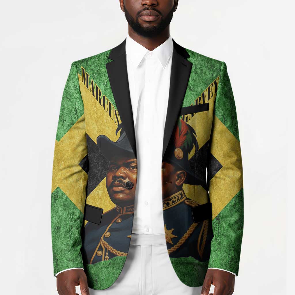 Marcus Garvey Blazer Jamaican Flag Theme African Fist Civil Rights Symbol Pan African Tribute Design - Wonder Print Shop