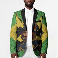 Marcus Garvey Blazer Jamaican Flag Theme African Fist Civil Rights Symbol Pan African Tribute Design - Wonder Print Shop