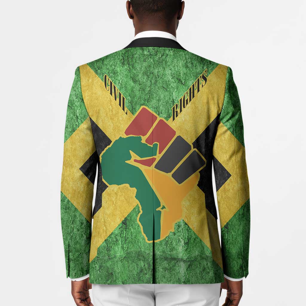 Marcus Garvey Blazer Jamaican Flag Theme African Fist Civil Rights Symbol Pan African Tribute Design - Wonder Print Shop