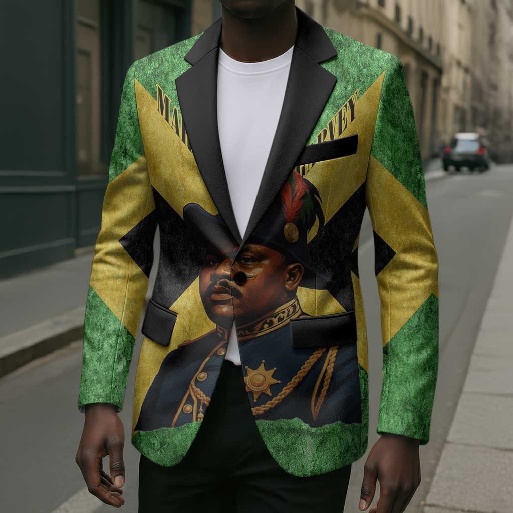 Marcus Garvey Blazer Jamaican Flag Theme African Fist Civil Rights Symbol Pan African Tribute Design - Wonder Print Shop