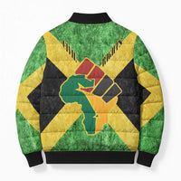 Marcus Garvey Bomber Puffer Jacket Jamaican Flag Theme African Fist Civil Rights Symbol Pan African Tribute Design - Wonder Print Shop