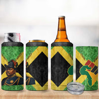 Marcus Garvey 4 in 1 Can Cooler Tumbler Jamaican Flag Theme African Fist Civil Rights Symbol Pan African Tribute Design - Wonder Print Shop