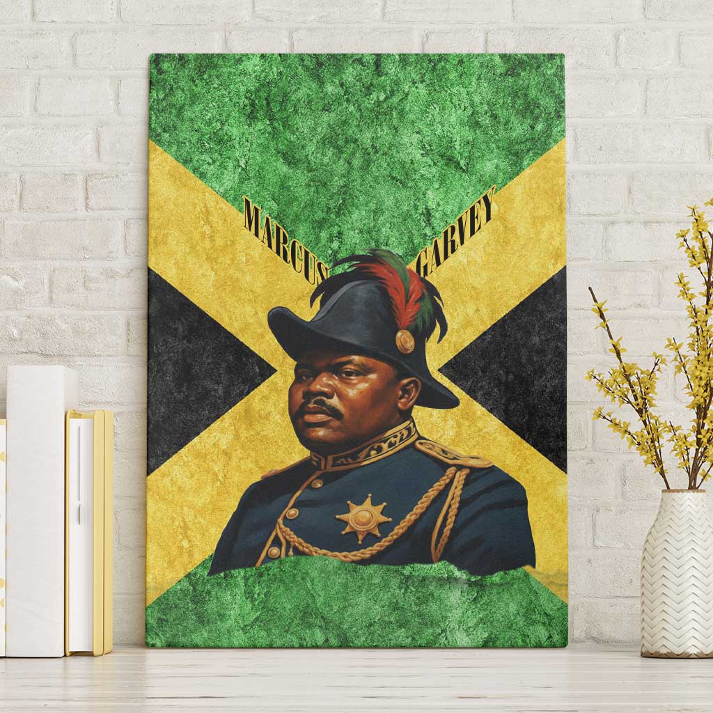 Marcus Garvey Canvas Wall Art Jamaican Flag Theme African Fist Civil Rights Symbol Pan African Tribute Design - Wonder Print Shop