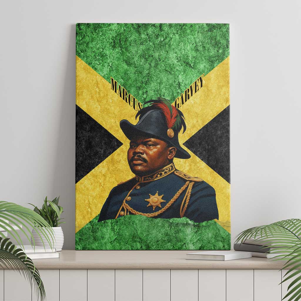 Marcus Garvey Canvas Wall Art Jamaican Flag Theme African Fist Civil Rights Symbol Pan African Tribute Design - Wonder Print Shop