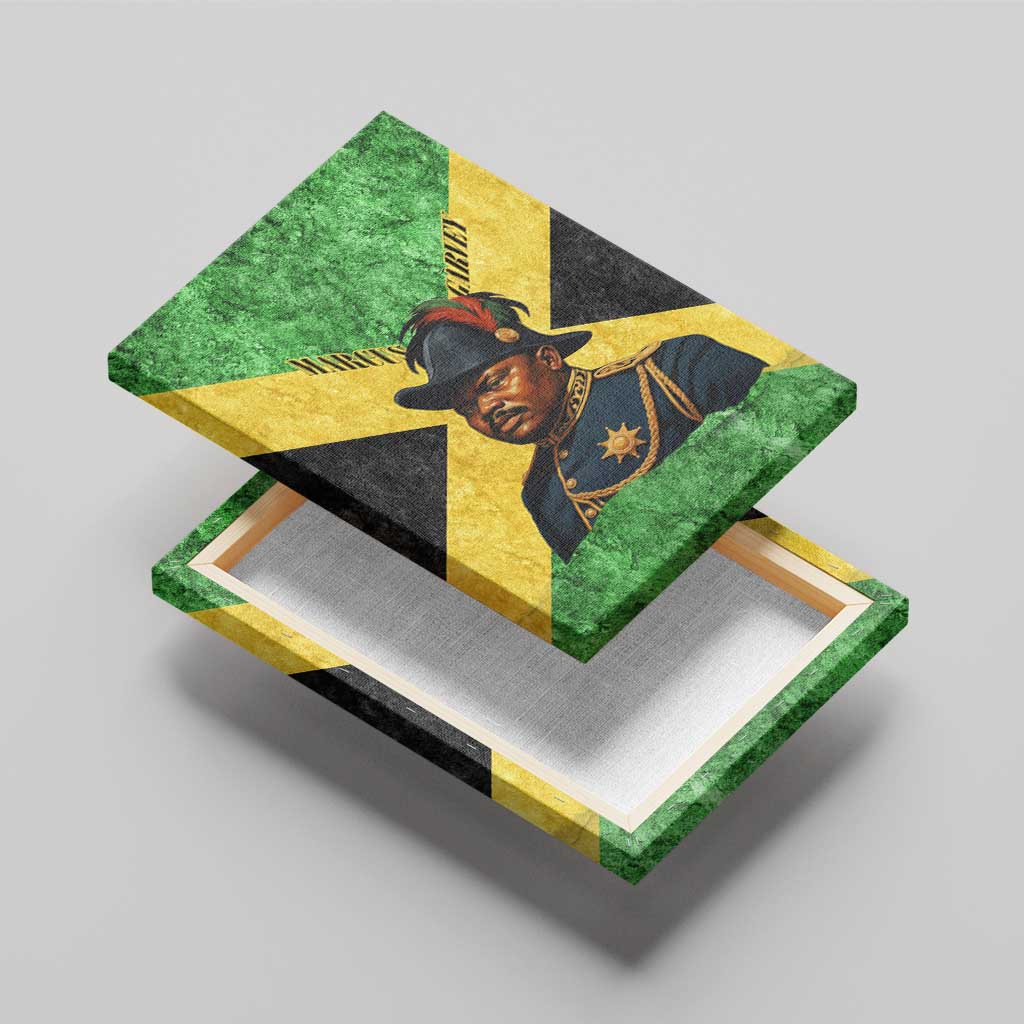 Marcus Garvey Canvas Wall Art Jamaican Flag Theme African Fist Civil Rights Symbol Pan African Tribute Design - Wonder Print Shop