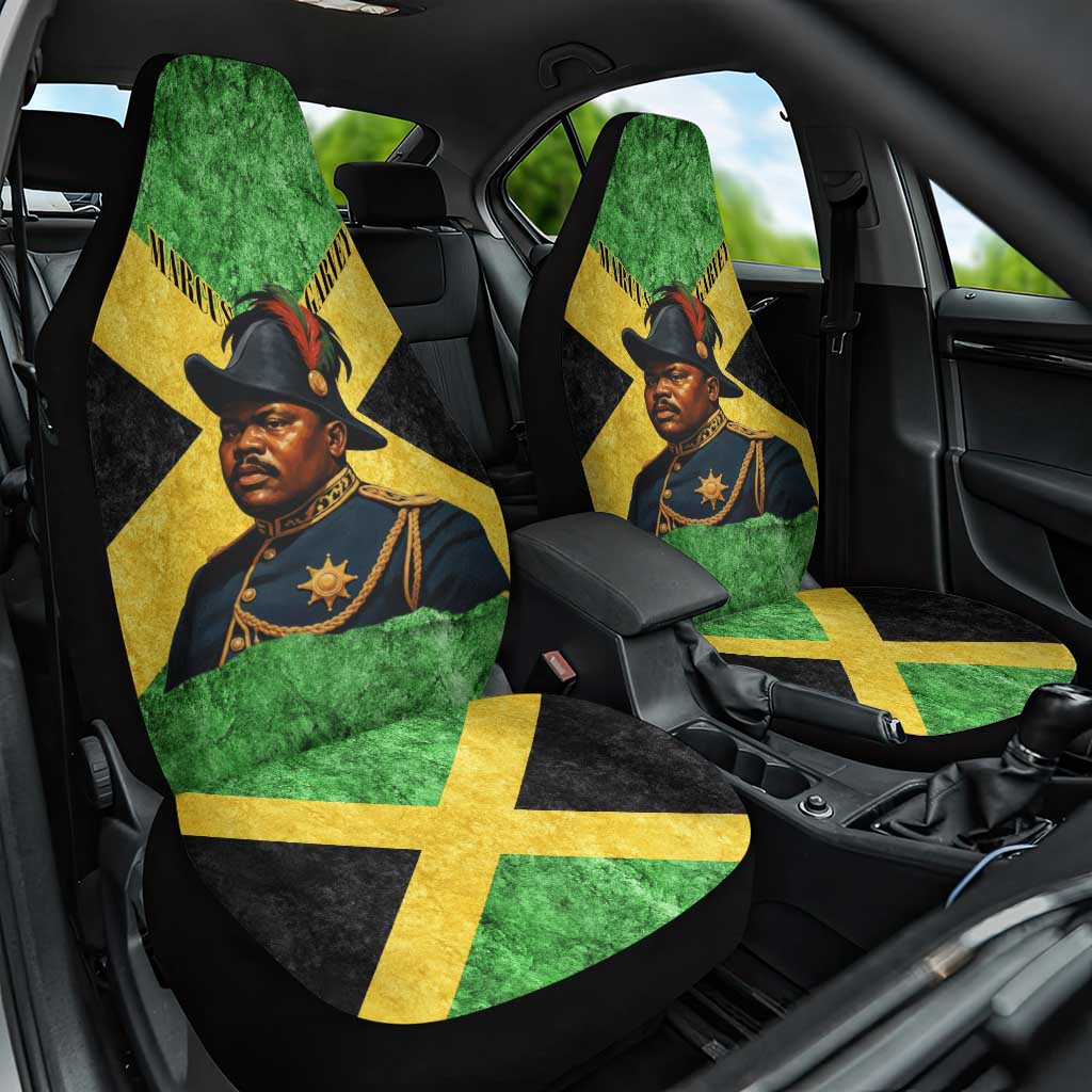 Marcus Garvey Car Seat Cover Jamaican Flag Theme African Fist Civil Rights Symbol Pan African Tribute Design - Wonder Print Shop