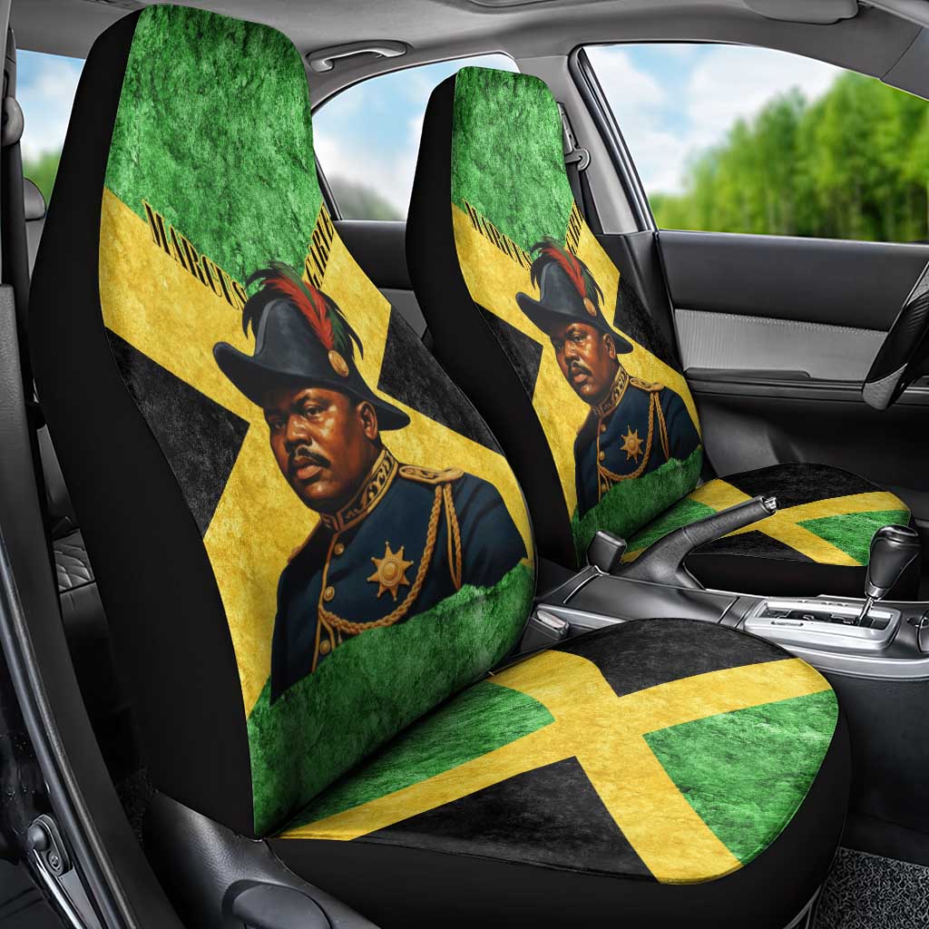 Marcus Garvey Car Seat Cover Jamaican Flag Theme African Fist Civil Rights Symbol Pan African Tribute Design - Wonder Print Shop