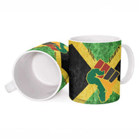 Marcus Garvey Ceramic Mug Jamaican Flag Theme African Fist Civil Rights Symbol Pan African Tribute Design - Wonder Print Shop